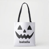 Persoonlijke Halloween Jack O Lantern Pompoen Gezi Tote Bag (Voorkant)