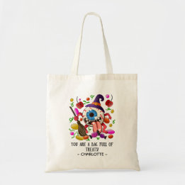 Persoonlijke Halloween Kleurrijke Snoep of een Bee Tote Bag