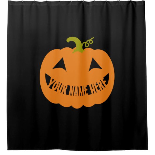 Persoonlijke Halloween Pompoen Douchegordijn (Voorkant)