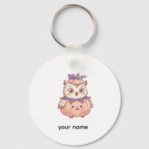 Persoonlijke Halloween Pompoen Uil Cadeaubon Sleutelhanger