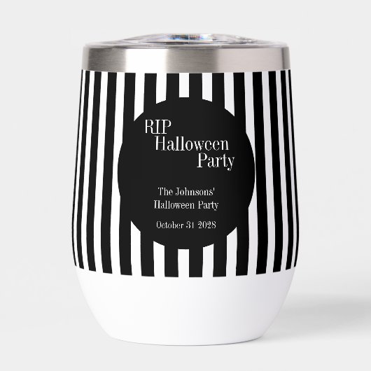 Persoonlijke Halloween RIP zwart-wit gestreept (Voorkant)
