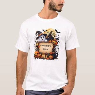 Persoonlijke Halloween Spukhuis Geest Pompoen T-shirt