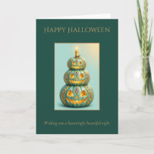 Persoonlijke Halloween Teal Jack-O-Lantern Toren