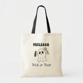 Persoonlijke Halloween Trick of Treating Ghost Tote Bag