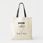 Persoonlijke Halloween Trick of Treating Ghost Tote Bag (Voorkant)