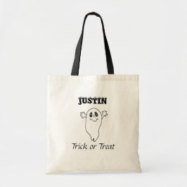 Persoonlijke Halloween Trick of Treating Ghost Tote Bag