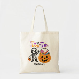 Persoonlijke Halloween Trick-or-Treat voor Kindere Tote Bag