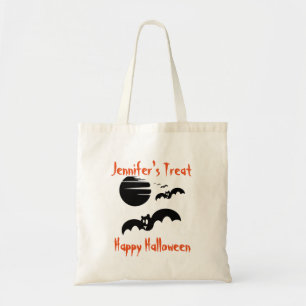Persoonlijke halloween volgen of behandelen tote bag