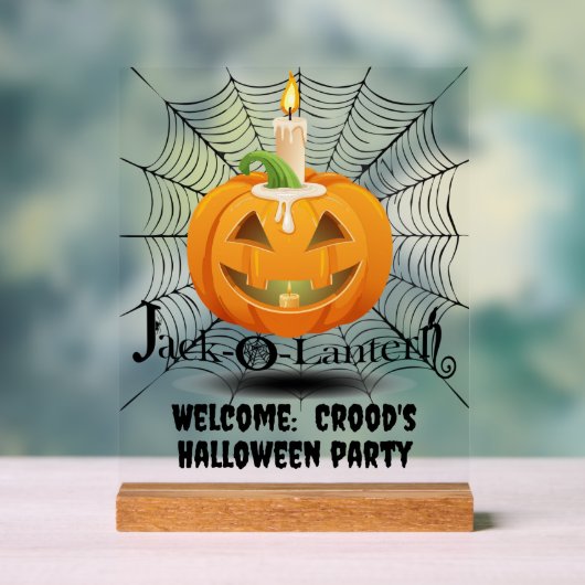 Persoonlijke Halloween Welkom Acryl Bord (Neutraal)