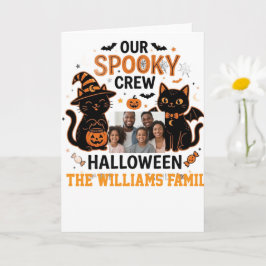 Persoonlijke Halloween Zwarte Kat Familie Collecti Kaart