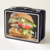 Persoonlijke Hamburger Metal Lunchbox (Achterkant)