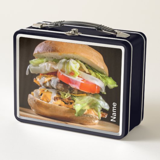 Persoonlijke Hamburger Metal Lunchbox (Voorkant)