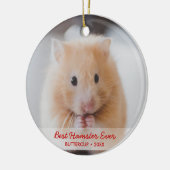Persoonlijke Hamster Pet Foto & Name Kerstmis Keramisch Ornament (Links)