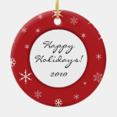 Persoonlijke Hamster/Pet Photo Holiday Keramisch Ornament (Achterkant)