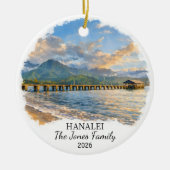 Persoonlijke Hanalei-versiering, Aangepaste Hawaï Keramisch Ornament (Voorkant)