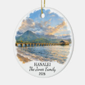Persoonlijke Hanalei-versiering, Aangepaste Hawaï Keramisch Ornament (Links)