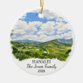 Persoonlijke Hanalei-versiering, Aangepaste Hawaï Keramisch Ornament (Voorkant)