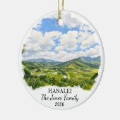 Persoonlijke Hanalei-versiering, Aangepaste Hawaï Keramisch Ornament (Links)