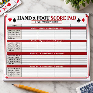 Persoonlijke Hand & Foot Scoreblok Notitieblok