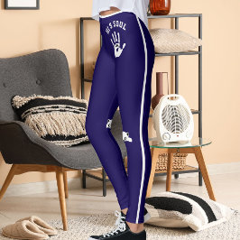 Persoonlijke hand kat huisdier donkerblauw witte s leggings