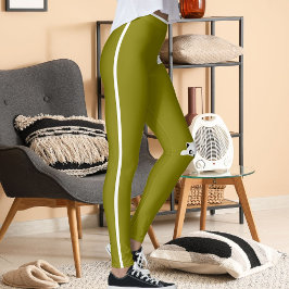 Persoonlijke Hand Kat Huisdier Olijfgroen Witte St Leggings
