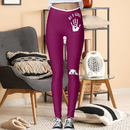 Persoonlijke Hand Kat Huisdier Wijn Witte Strepen  Leggings