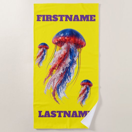 Persoonlijke handdoek met kwal (Voorkant)