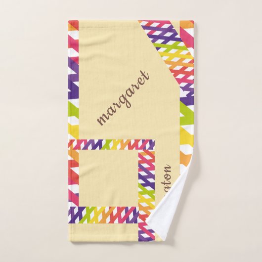 Persoonlijke handdoek met multikleurige lijnen (Handdoek)