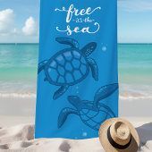 Persoonlijke handdoeken met tropische zeeschildpad