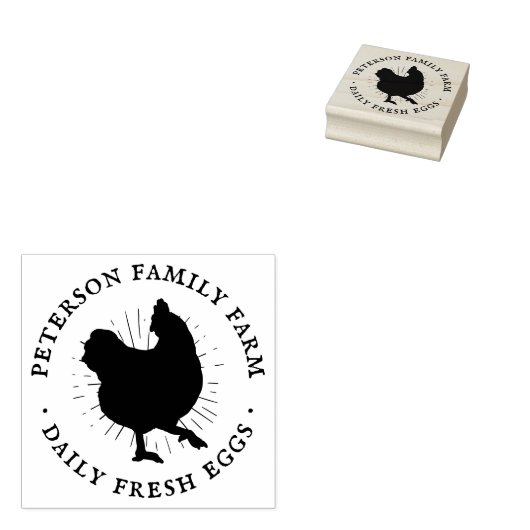 Persoonlijke  handgemaakte kippeneieren rubberstempel (Gestempeld)