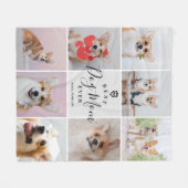 Persoonlijke handgeschreven beste hond 8 Foto Fleece Deken (Voorkant (Horizontaal))