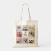 Persoonlijke handgeschreven beste hond 8 Foto Tote Bag (Achterkant)