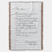 Persoonlijke handgeschreven briefliefhebber mam deken (Voorkant Verticaal)