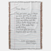 Persoonlijke handgeschreven briefliefhebber mam deken (Voorkant Verticaal)