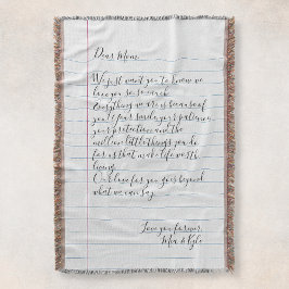 Persoonlijke handgeschreven briefliefhebber mam deken