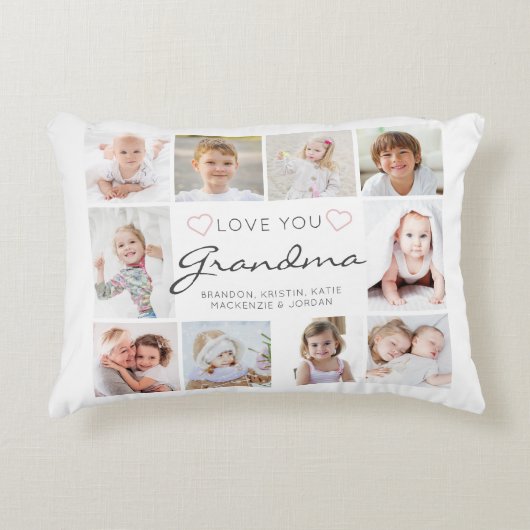 Persoonlijke handgeschreven liefde grootmoeder 10 accent kussen (Voorkant)