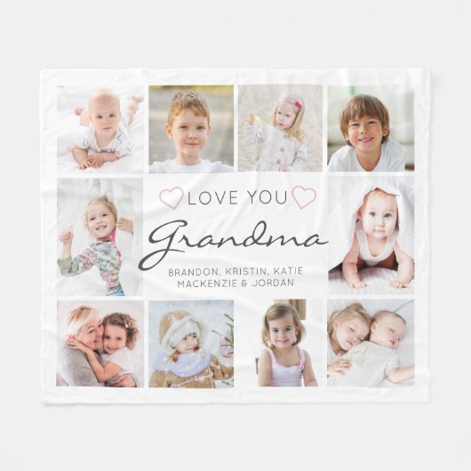 Persoonlijke handgeschreven liefde grootmoeder 10  fleece deken (Voorkant (Horizontaal))