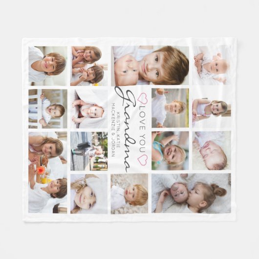 Persoonlijke handgeschreven liefde grootmoeder 15  fleece deken (Voorkant (Horizontaal))