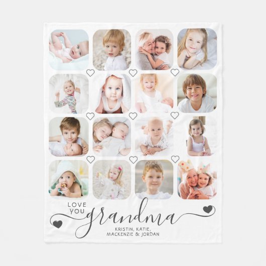 Persoonlijke handgeschreven liefde grootmoeder 16  fleece deken (Voorkant)