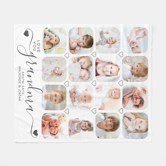 Persoonlijke handgeschreven liefde grootmoeder 16  fleece deken (Voorkant (Horizontaal))