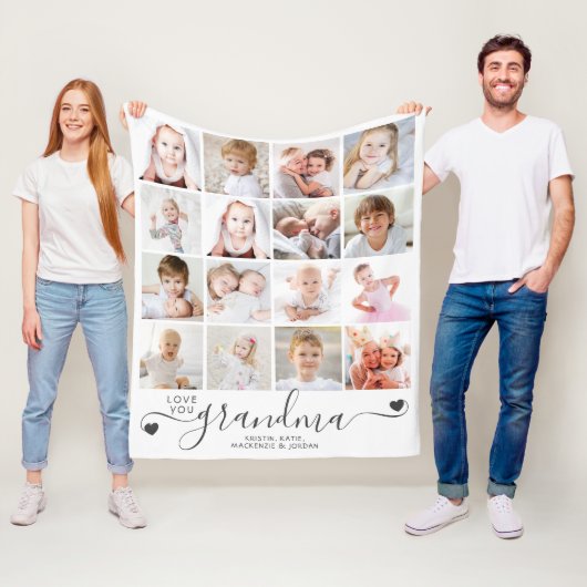 Persoonlijke handgeschreven liefde grootmoeder 16  fleece deken (In situ)