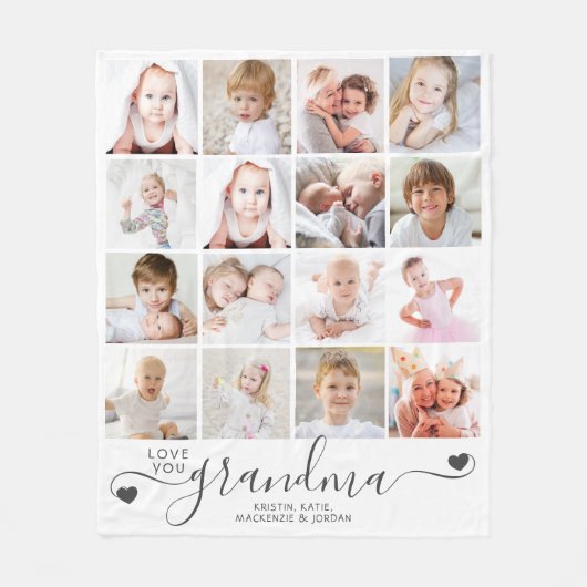 Persoonlijke handgeschreven liefde grootmoeder 16  fleece deken (Voorkant)