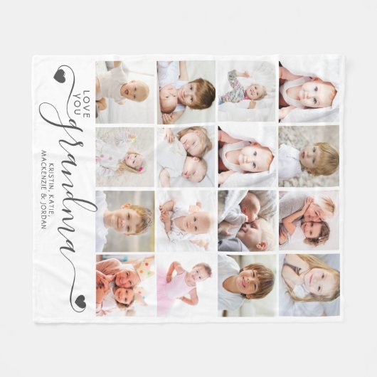 Persoonlijke handgeschreven liefde grootmoeder 16  fleece deken (Voorkant (Horizontaal))