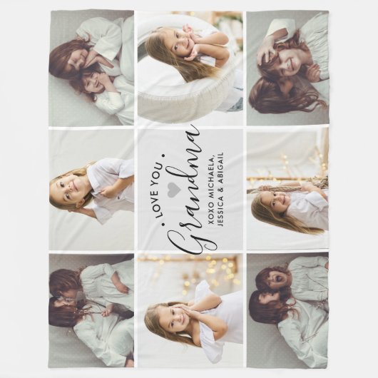 Persoonlijke handgeschreven liefde grootmoeder 8-f fleece deken (Voorkant)