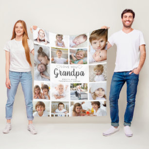 Persoonlijke handgeschreven liefde je opa 15 foto fleece deken