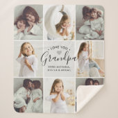 Persoonlijke handgeschreven liefde U opa 8-foto Sherpa Deken (Voorkant)