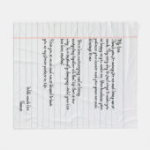 Persoonlijke handgeschreven liefdesbrief voor echt fleece deken (Voorkant (Horizontaal))