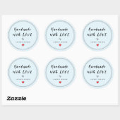 Persoonlijke handheld met Bleek blauw liefde Ronde Sticker (Vel)