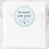 Persoonlijke handheld met Bleek blauw liefde Ronde Sticker (Tas)