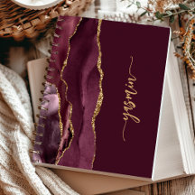 Persoonlijke handtekening Burgundyrood Goud Agaat